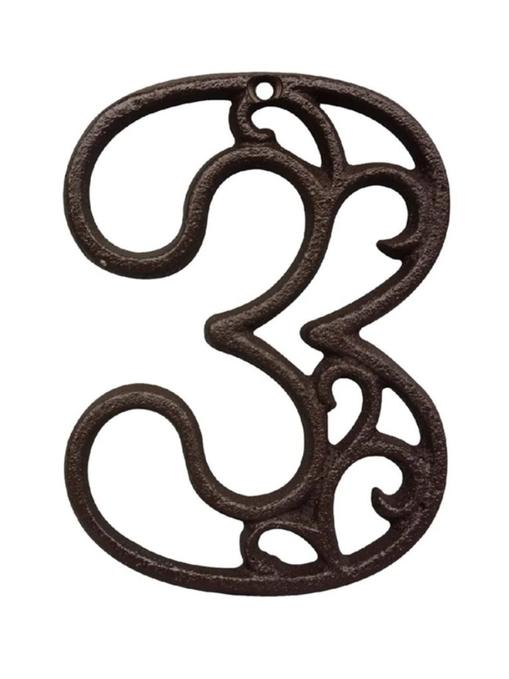 "3" (Three) House Address Number Ornate Cast Iron Filigree 4 5/8" tall 0558-3